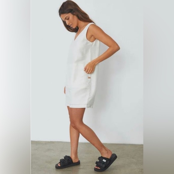 NEW Lunya Resort Linen Silk Romper White Loungewear Sleepwear Size S - Picture 3 of 7